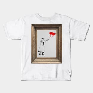 Doctor Who Balloon Girl (Banksy mashup - Framed version) Kids T-Shirt